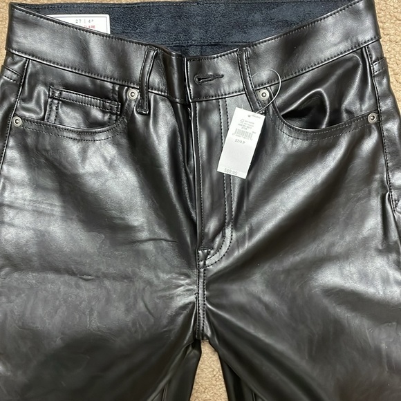 GAP women leather 70s flare high rise pants. Size 4p/27. NWT! - Picture 5 of 7